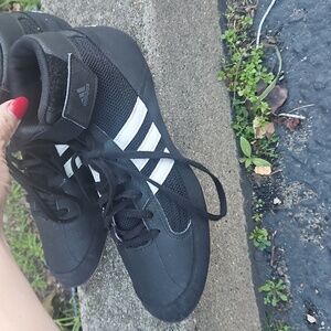 Adidas Wrestling Shoes Adult US 9.5 Black Gray Athletic Training‎ Sneakers